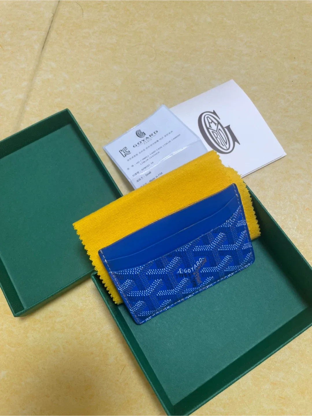 고야드 카드지갑 블루 중고상품