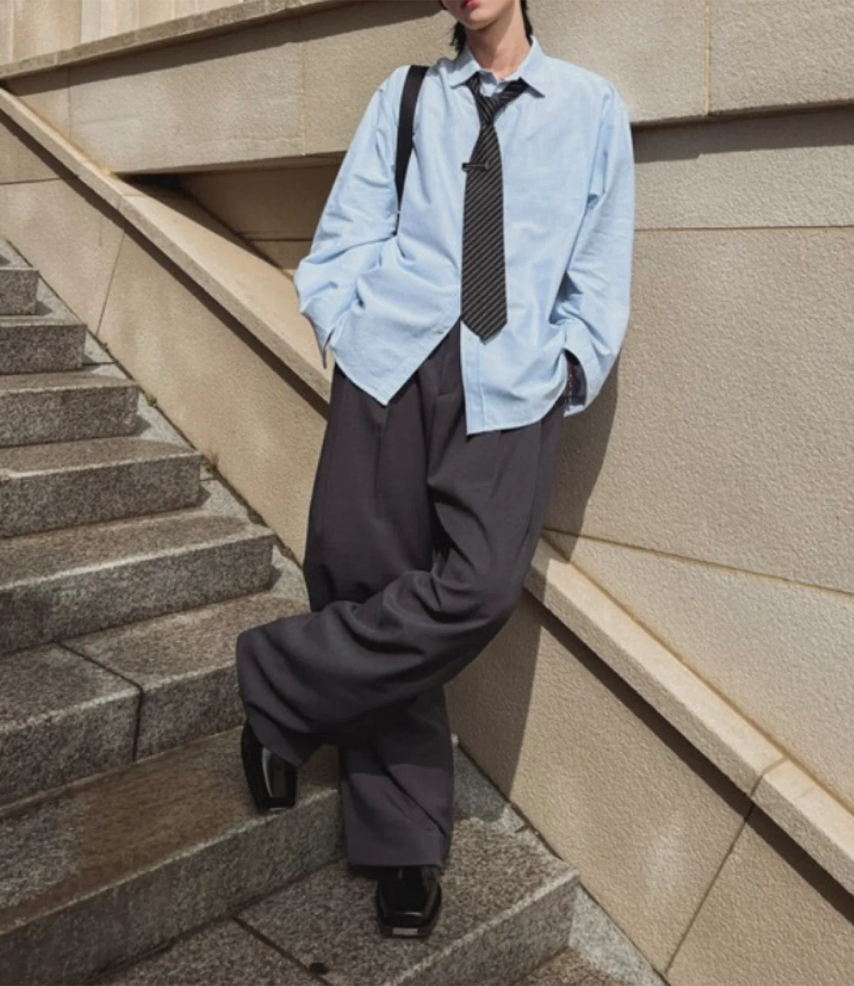 셔츠 + 와이드 팬츠 세트