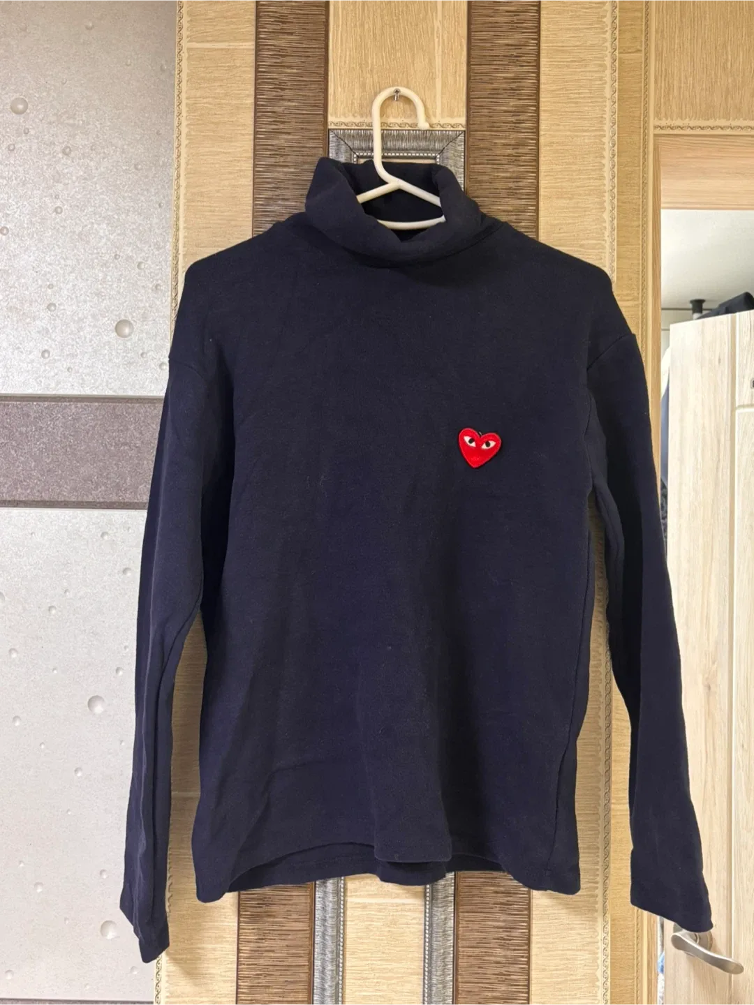 꼼데가르송 네이비 목폴라 M