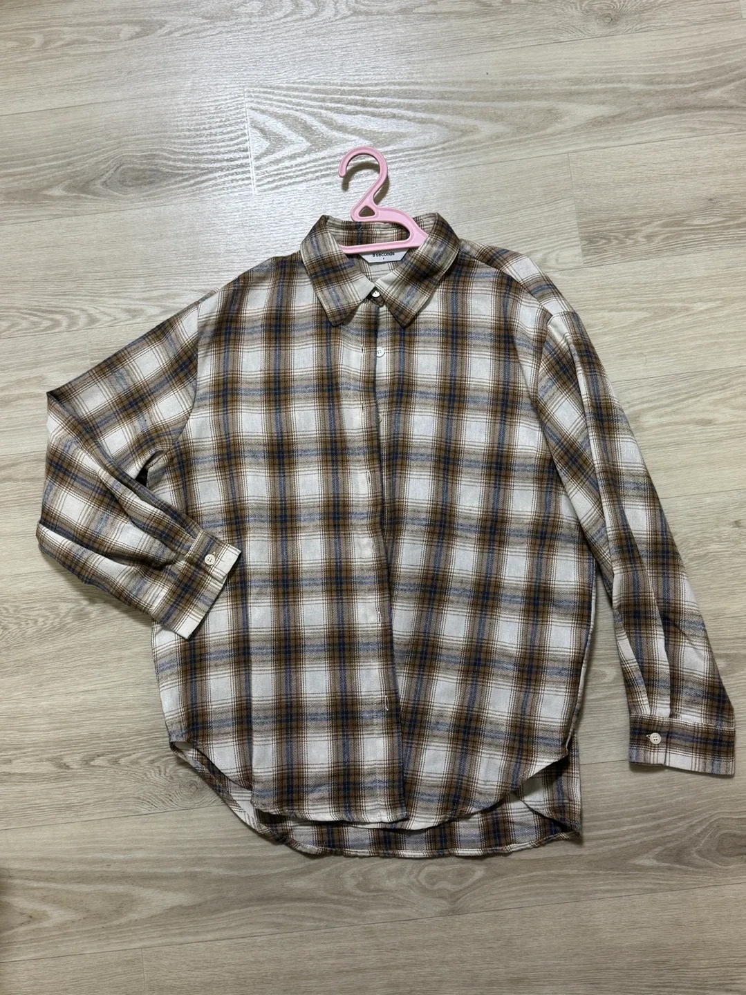 에잇세컨즈 체크 셔츠 프리사이즈 1회착용