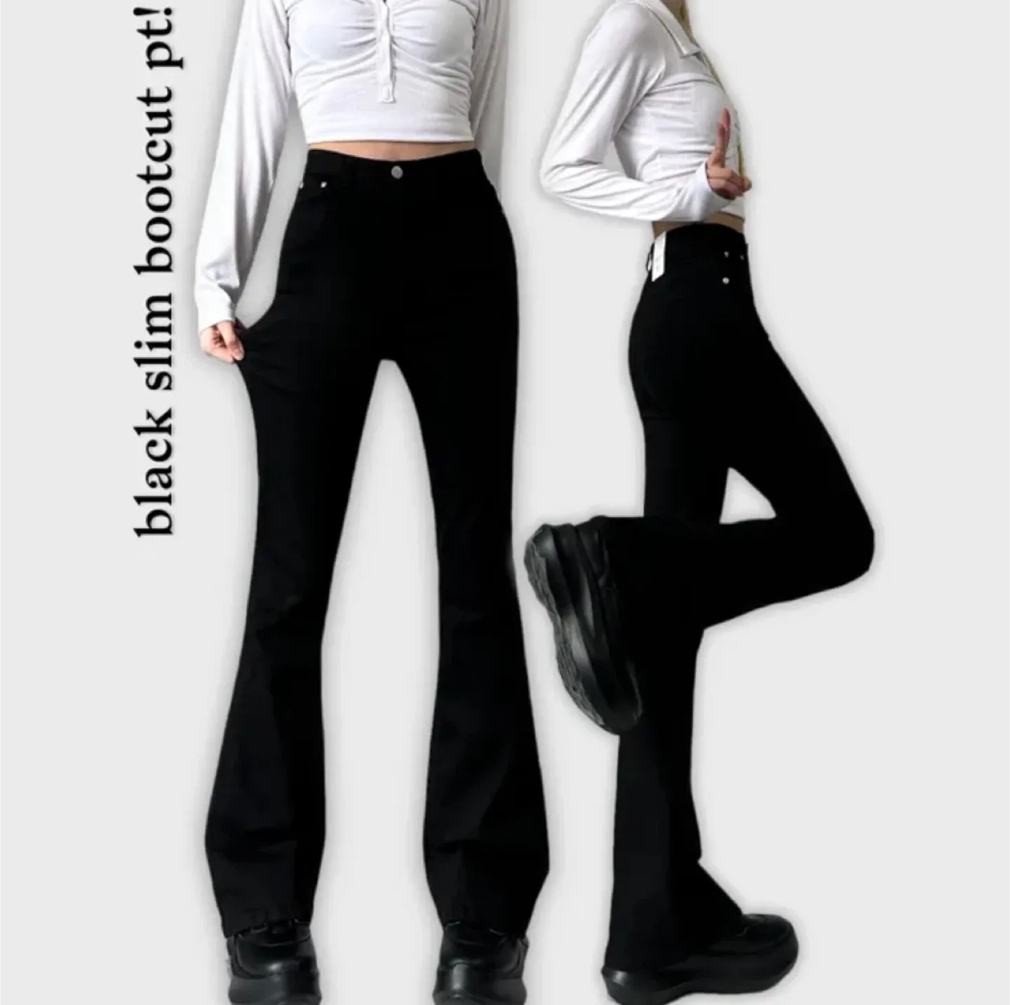 급처! 미오 블랙 슬림 부츠컷