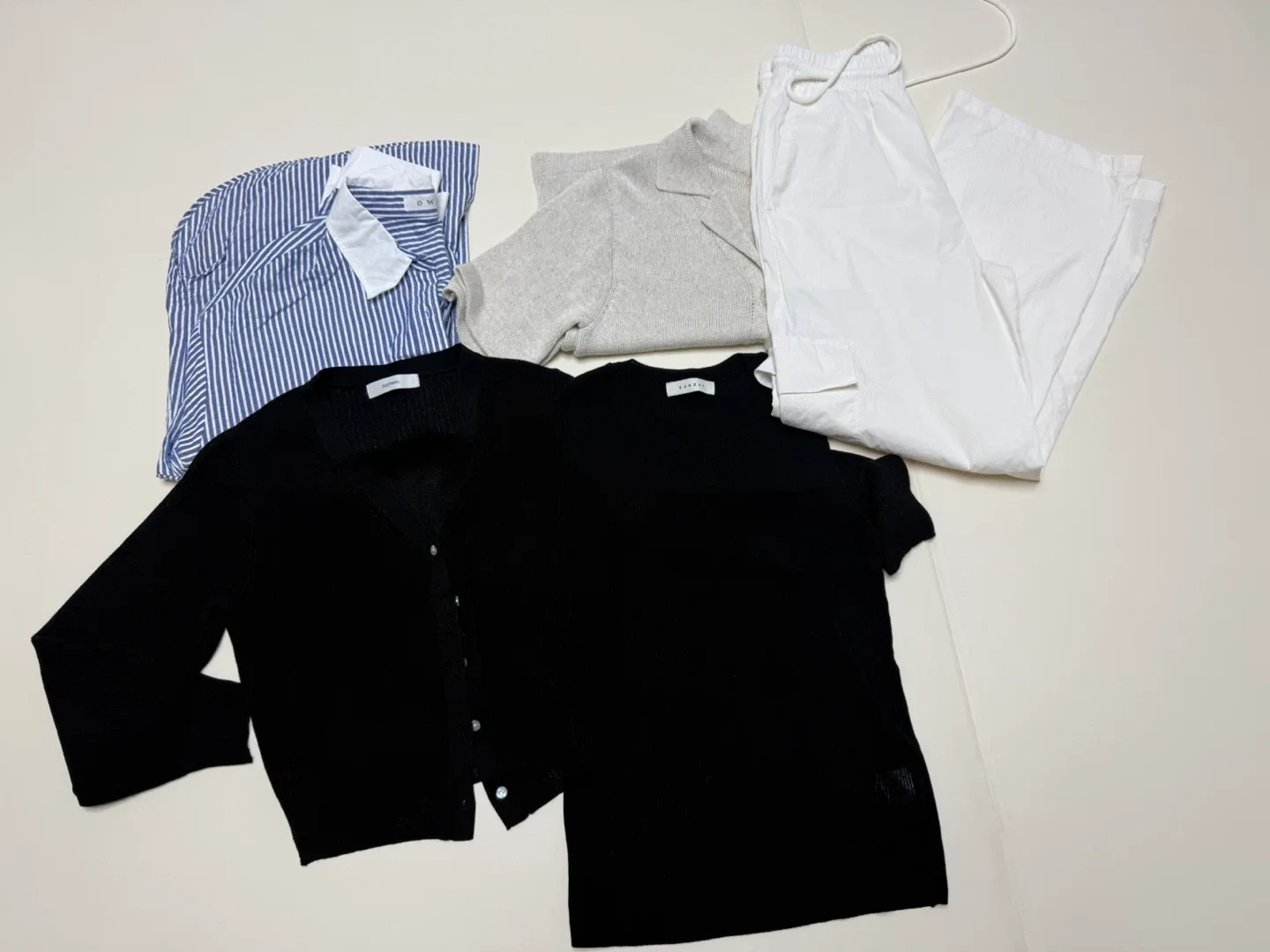 여성 셔츠 카고바지 가디건나시세트