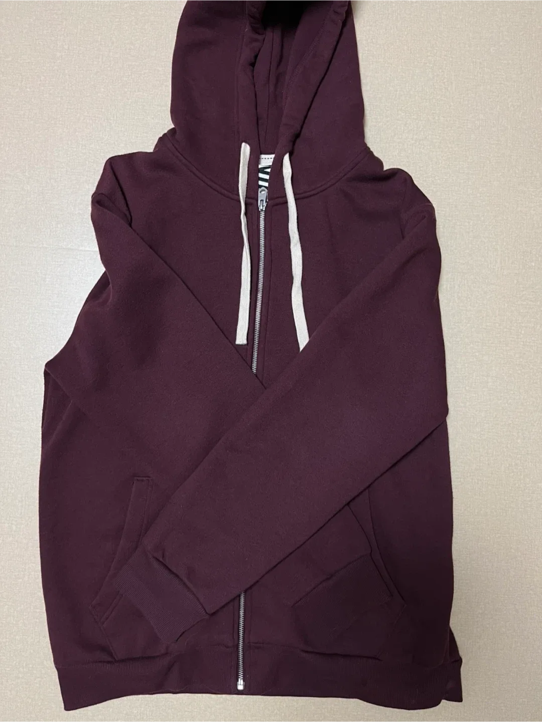 버건디 후드집업 L