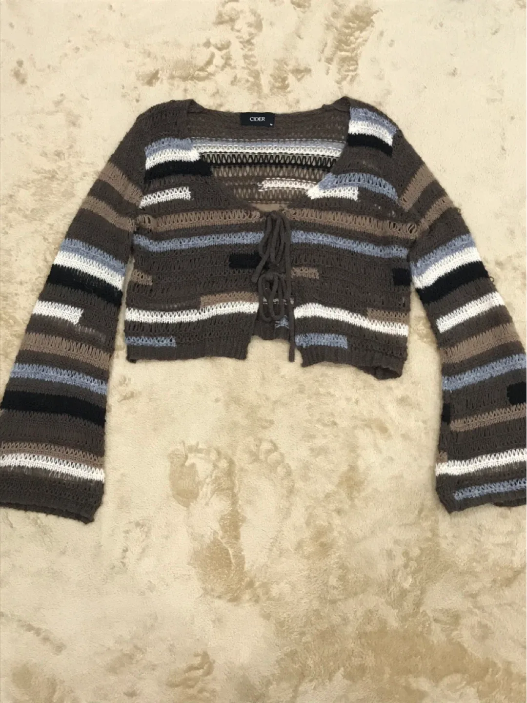 CIDER 스트라이프 니트 가디건 M