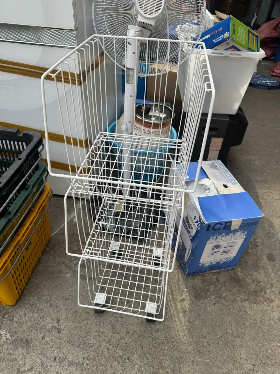 3단 이동식 철제 바스켓(중고)