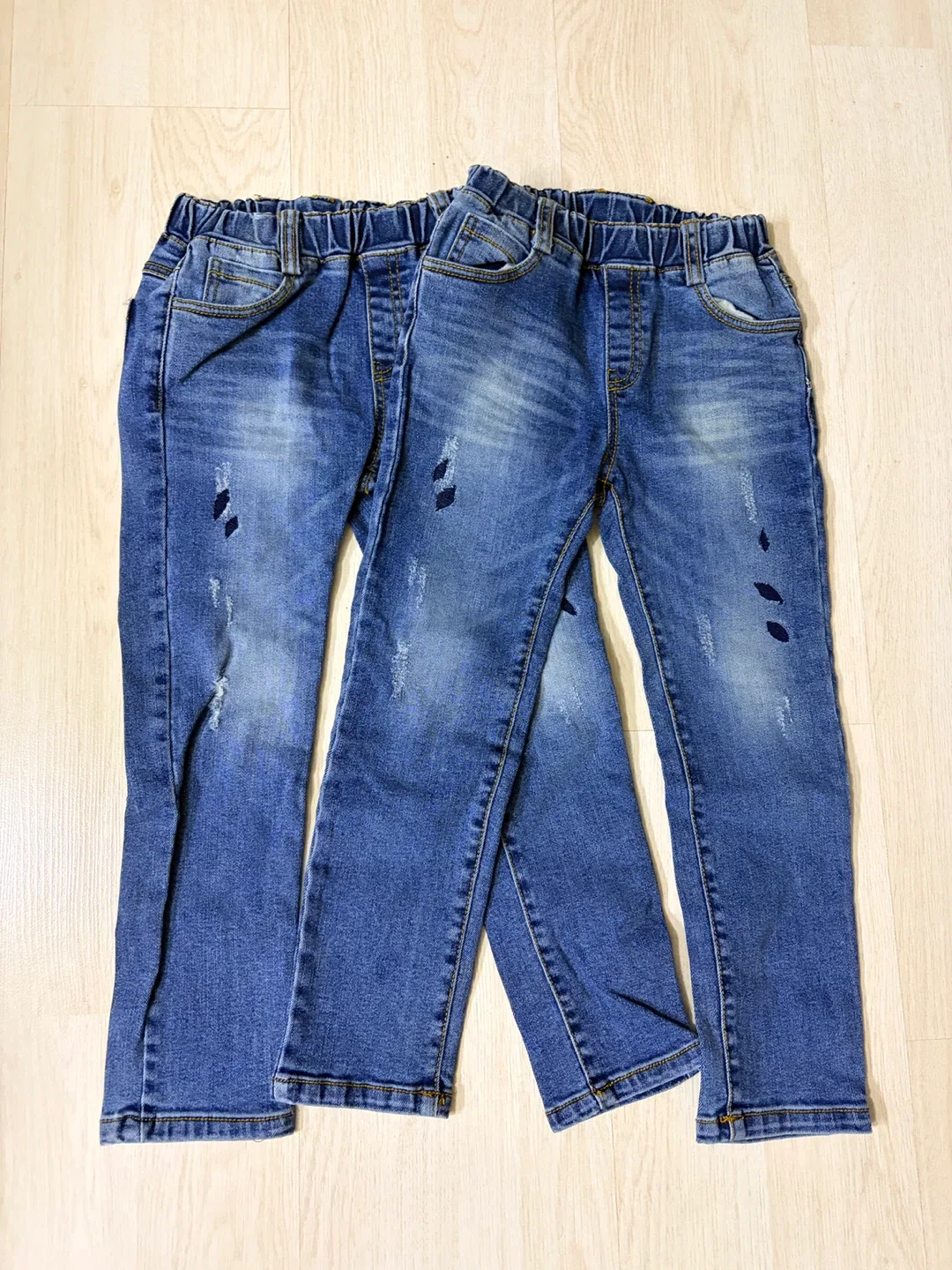 (중고)미니지 유아 데미지 청바지 2벌