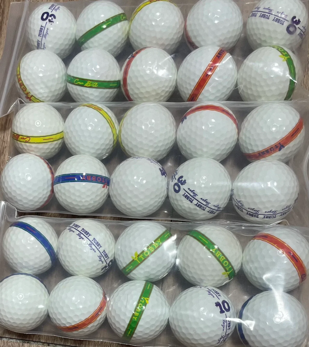 (중고) 토비 저압축 비거리용 골프공 4색혼합 로스트볼 A급 30알 – 27,000
