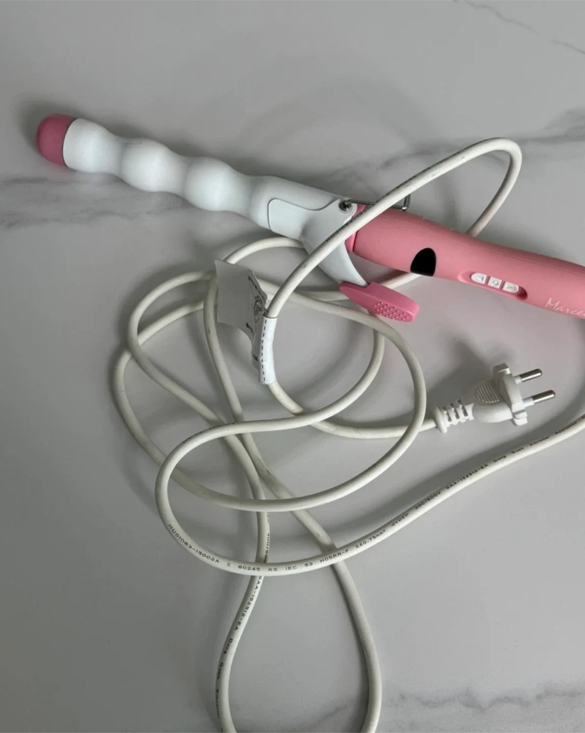 오지은 버블컬 웨이브 봉고데기 핑크