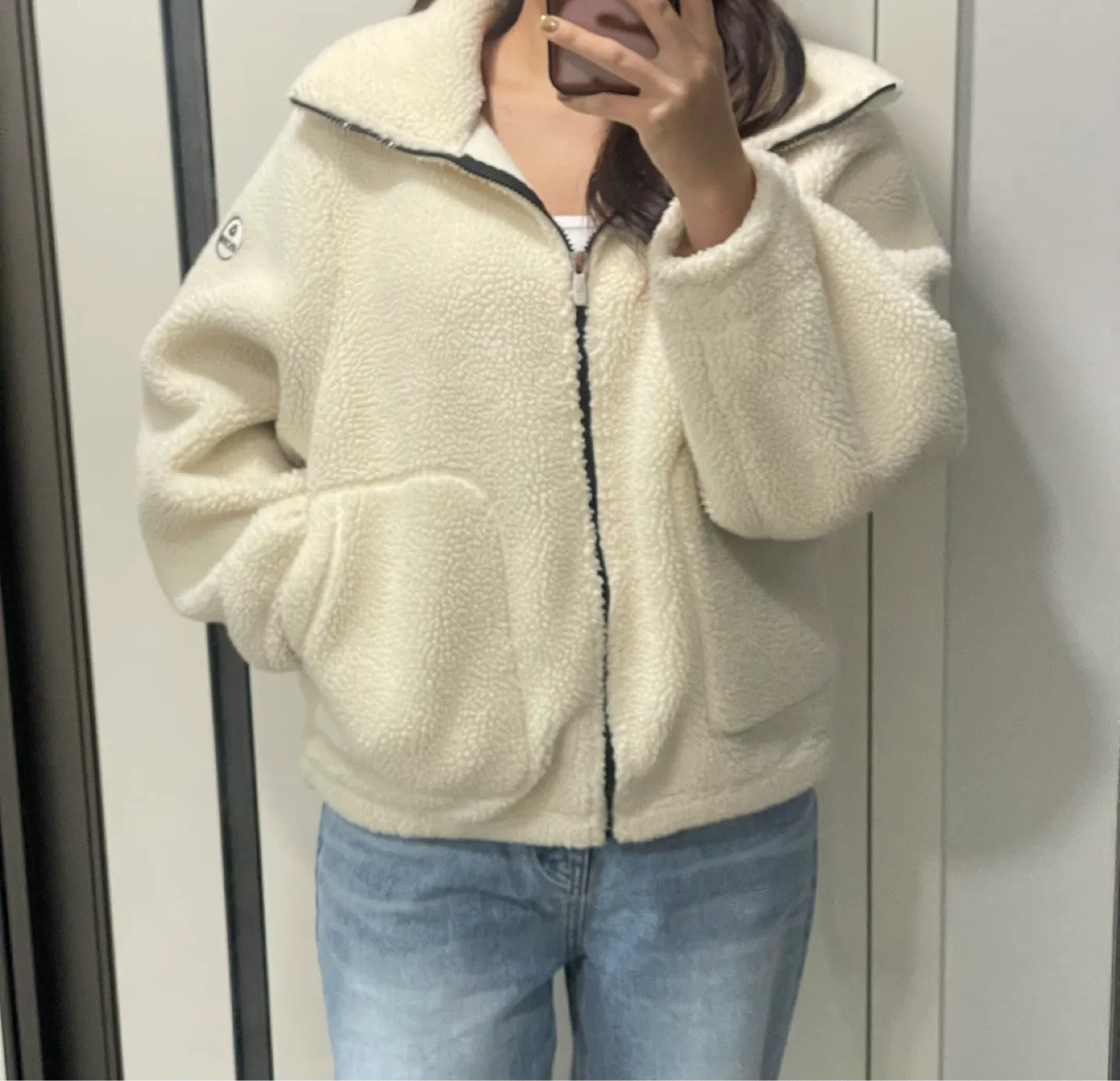 아이보리 뽀글이 후리스