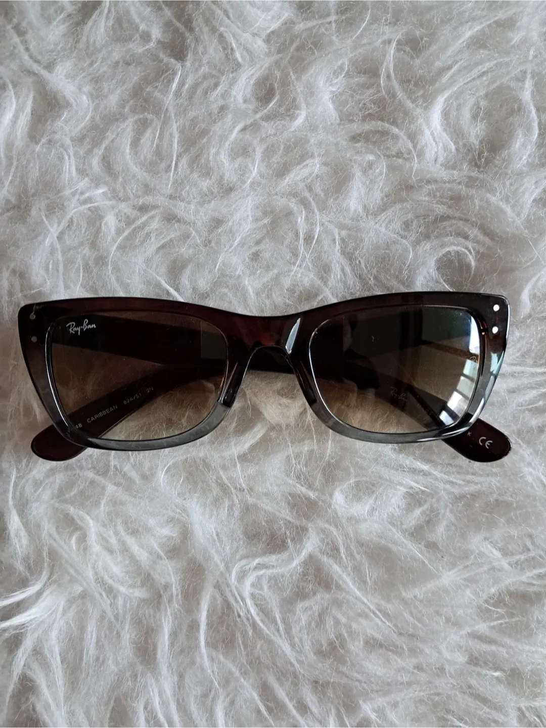 Ray Ban Caribbean 갈색 선글라스