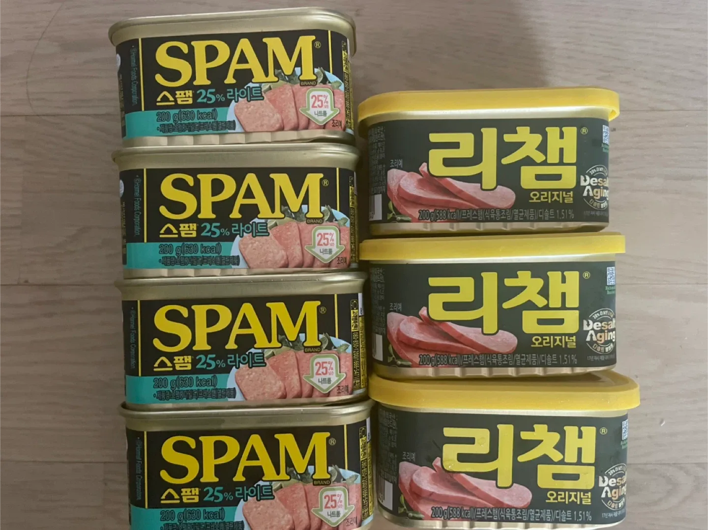 스팸4개 리챔3개