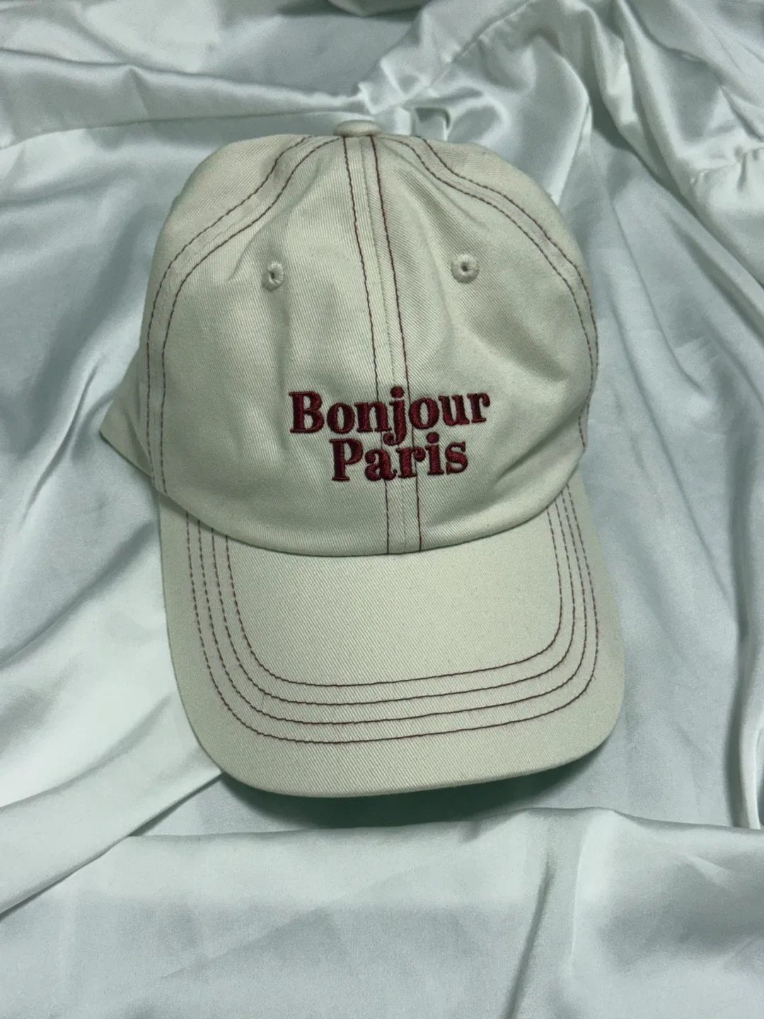 탑텐 Bonjour Paris 볼캡 아이보리