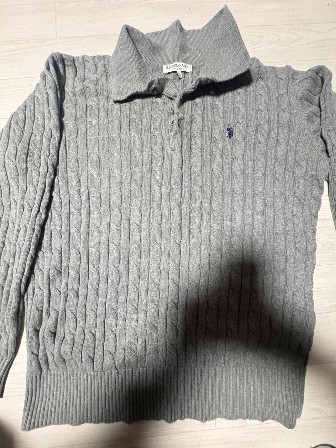 US POLO 꽈배기 케이블 니트 105