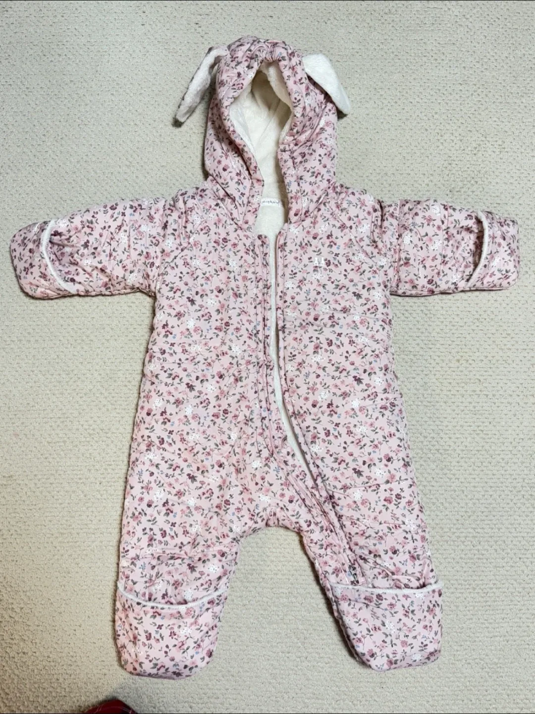 밍크뮤 플라워 아우터 우주복 12M