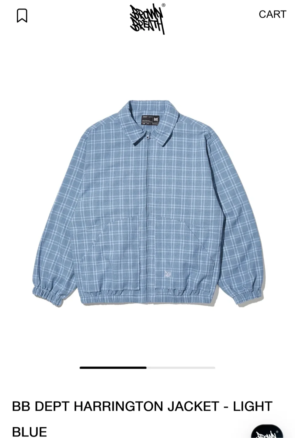 브라운브레스 BB DEPT 해링턴 자켓 라이트 블루 XL