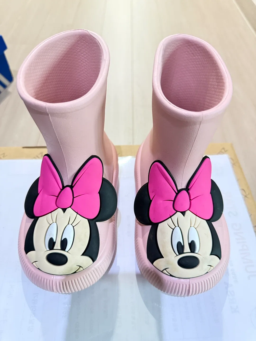 중고 미니마우스 아동 레인부츠 핑크 160