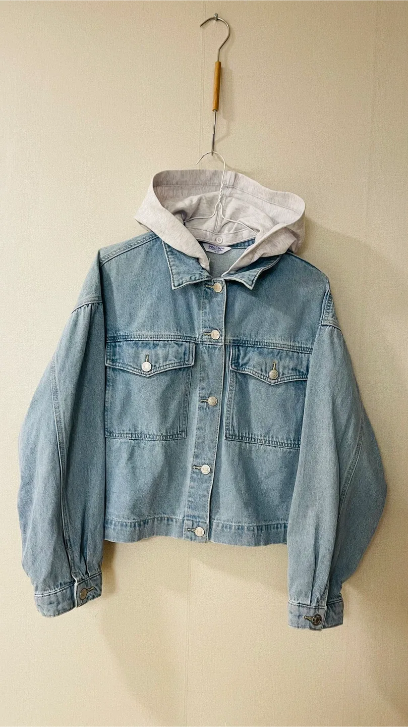 새상품) Ecolier 후드 데님 자켓 165 중고등학생 입기 좋은 사이즈입니다.