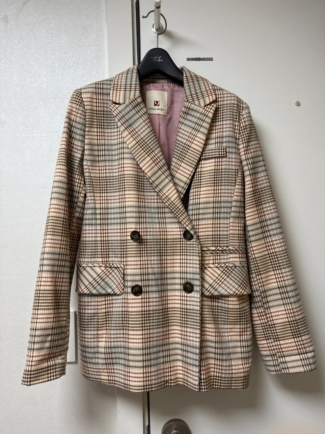 Nine Steps 체크 더블 자켓(FREE)