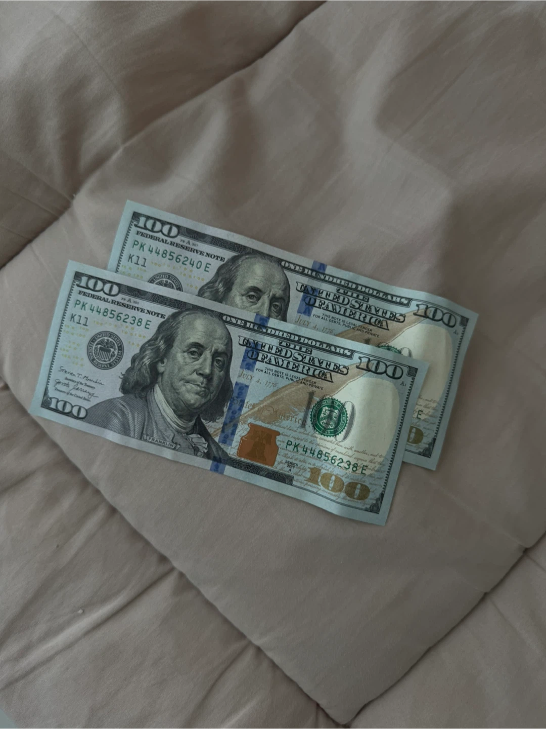 미국 100달러 2장 (총 200달러)