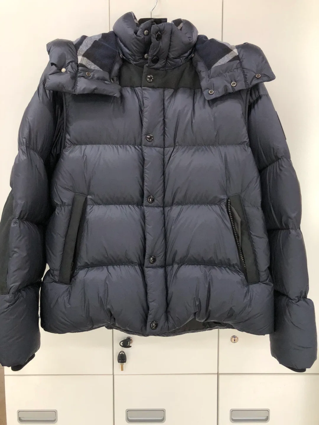 극미중고) 정품 버버리 퀼팅 구스다운 패딩자켓 네이비 / L사이즈(실제 XL)