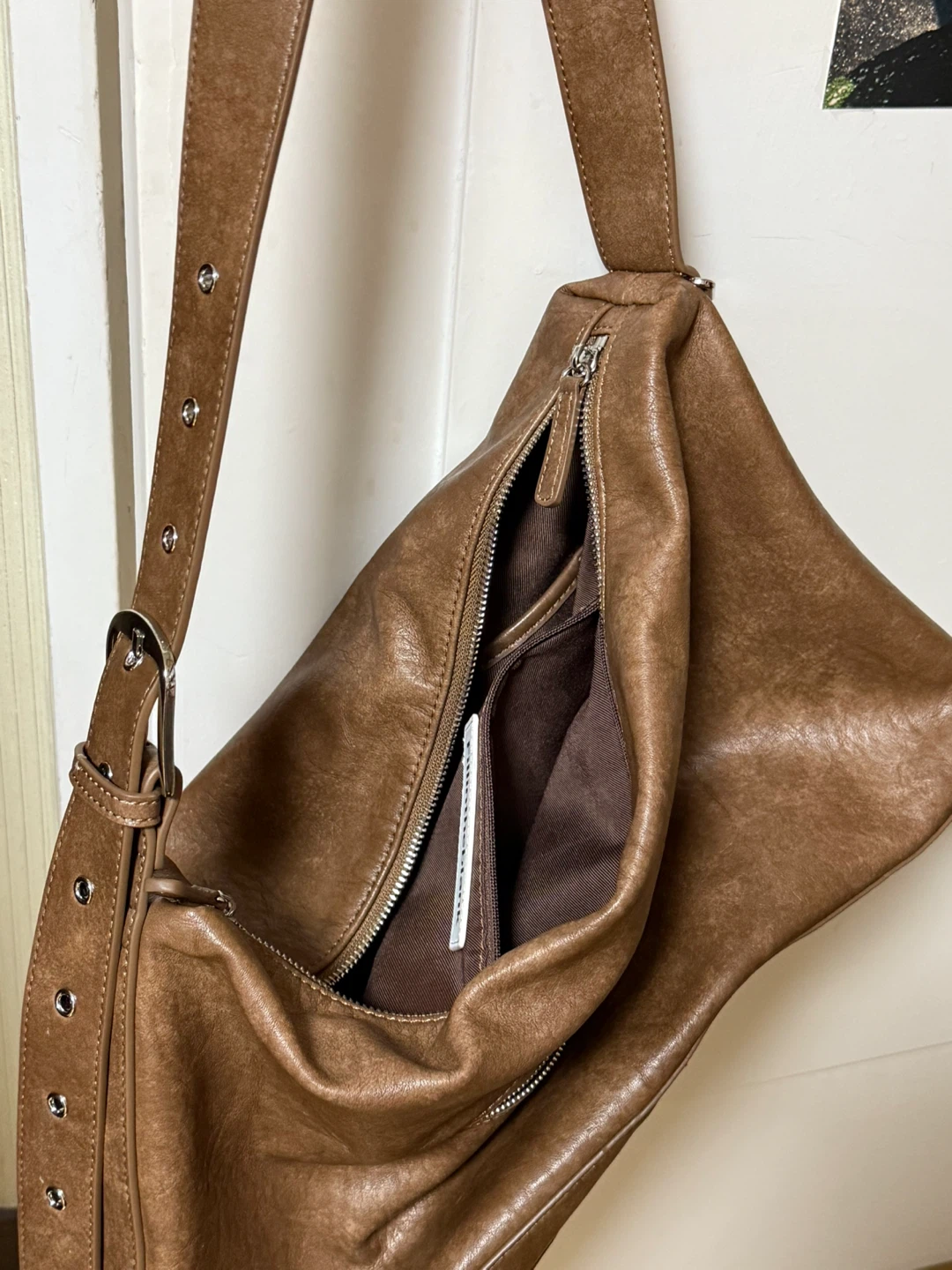 필인더블랭크 캐비넷백 숄더백 브라운