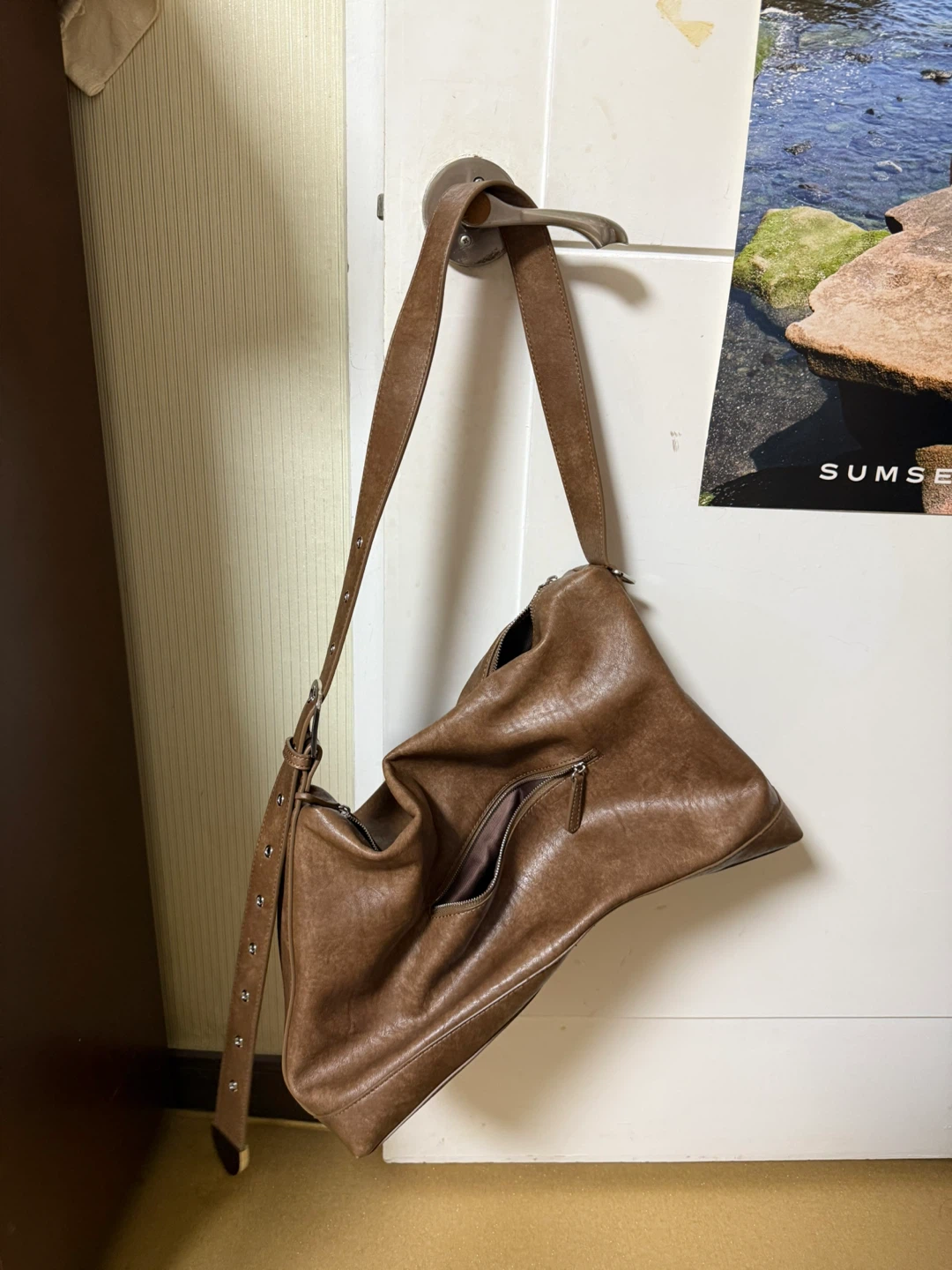 필인더블랭크 캐비넷백 숄더백 브라운