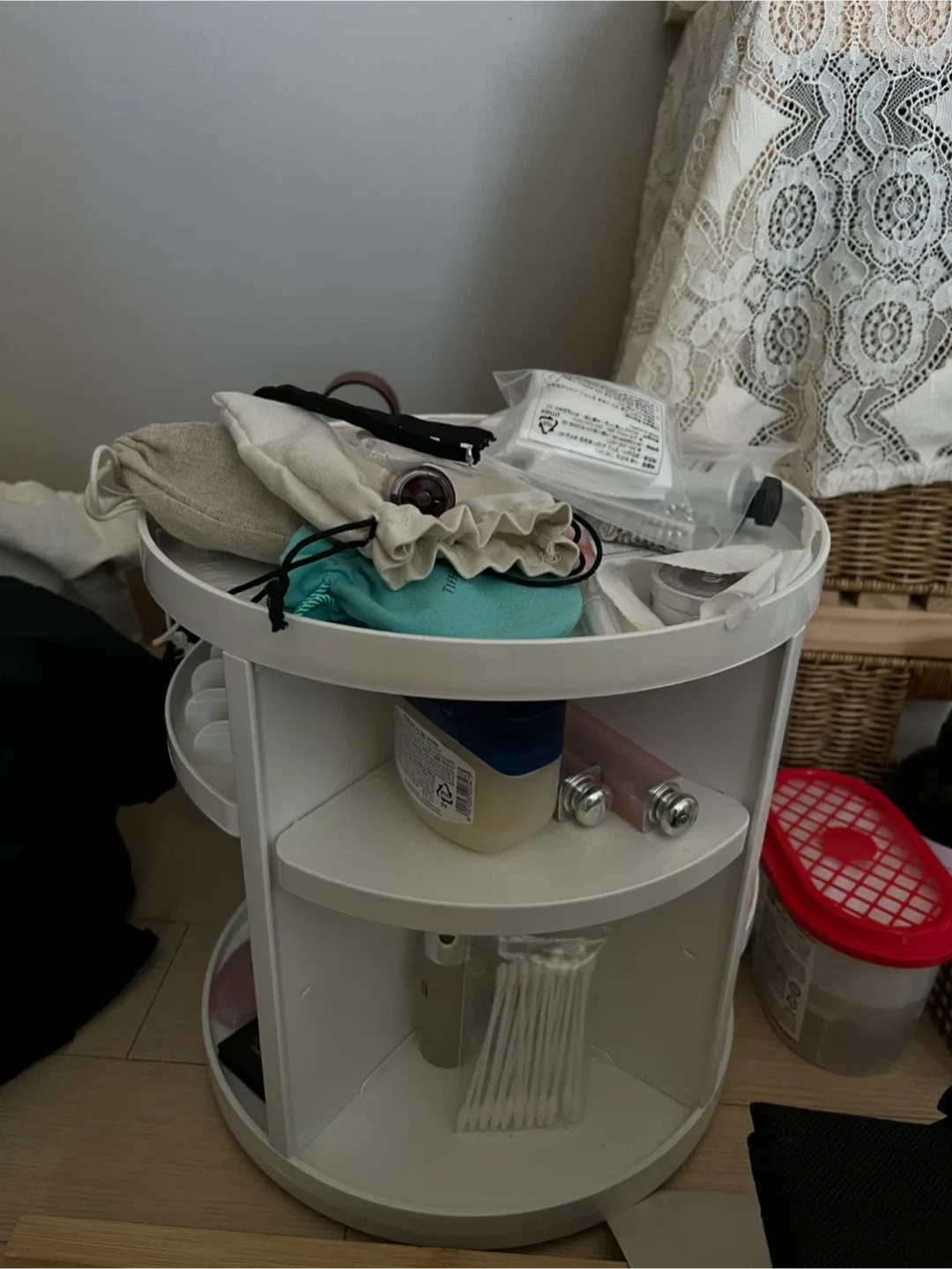 씨콘 대용량 회전 화장품 정리대