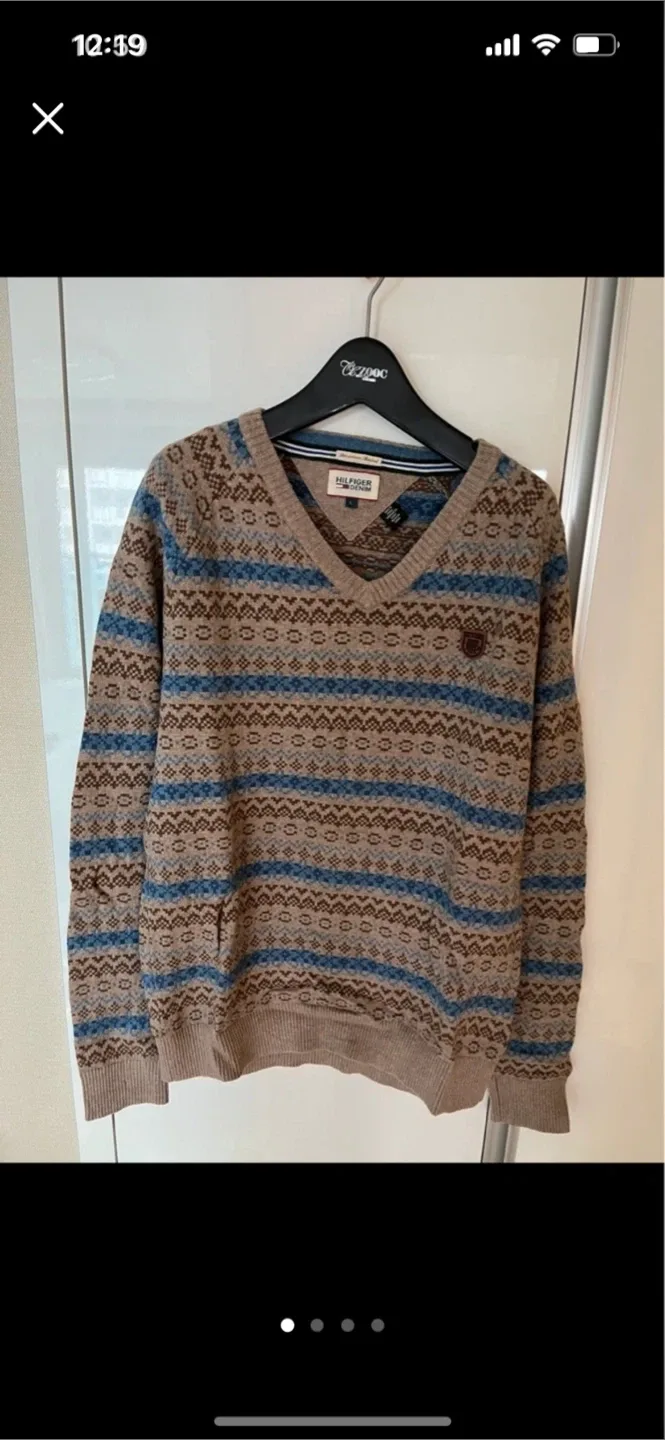 타미힐피거 남성 브이넥 니트 L