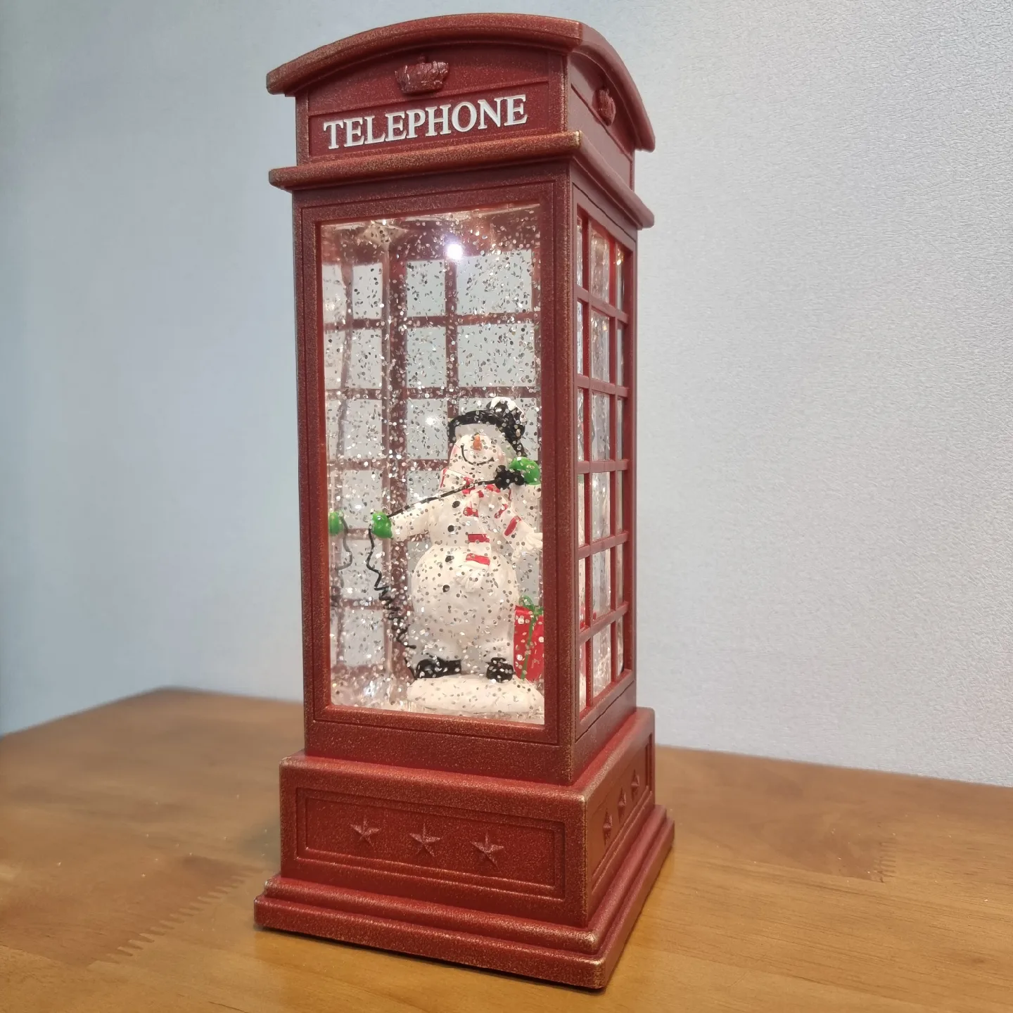 캐롤이 나오는 엔틱 크리스마스 공중전화 인테리어 소품