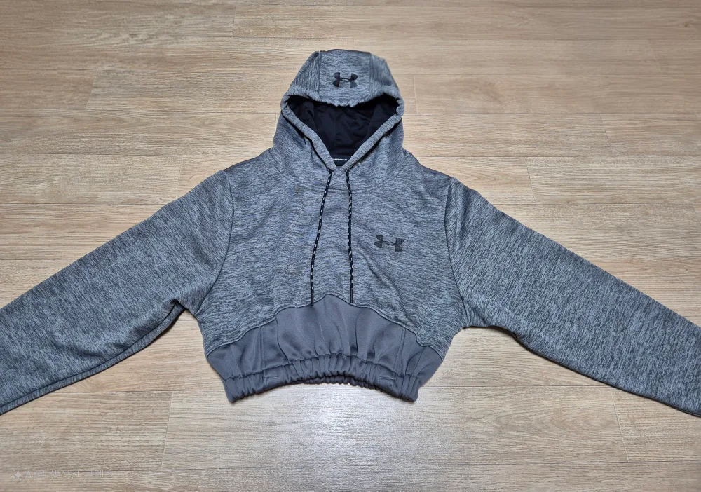언더아머 그레이 크롭 후드티 CH/P/SM