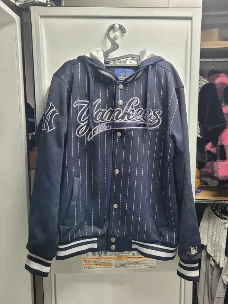 MLB Yankees 후드 야구 점퍼 네이비 100