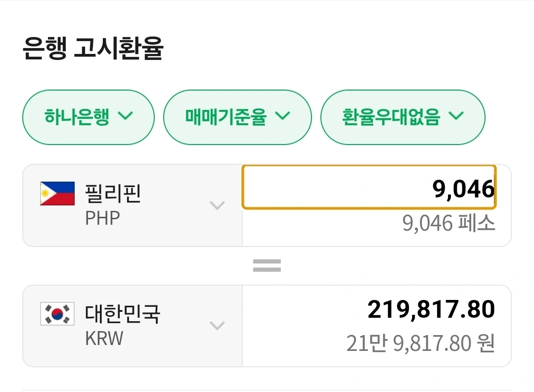 필리핀 페소 9,046페소 | 티켓/교환권 | 당근 중고거래