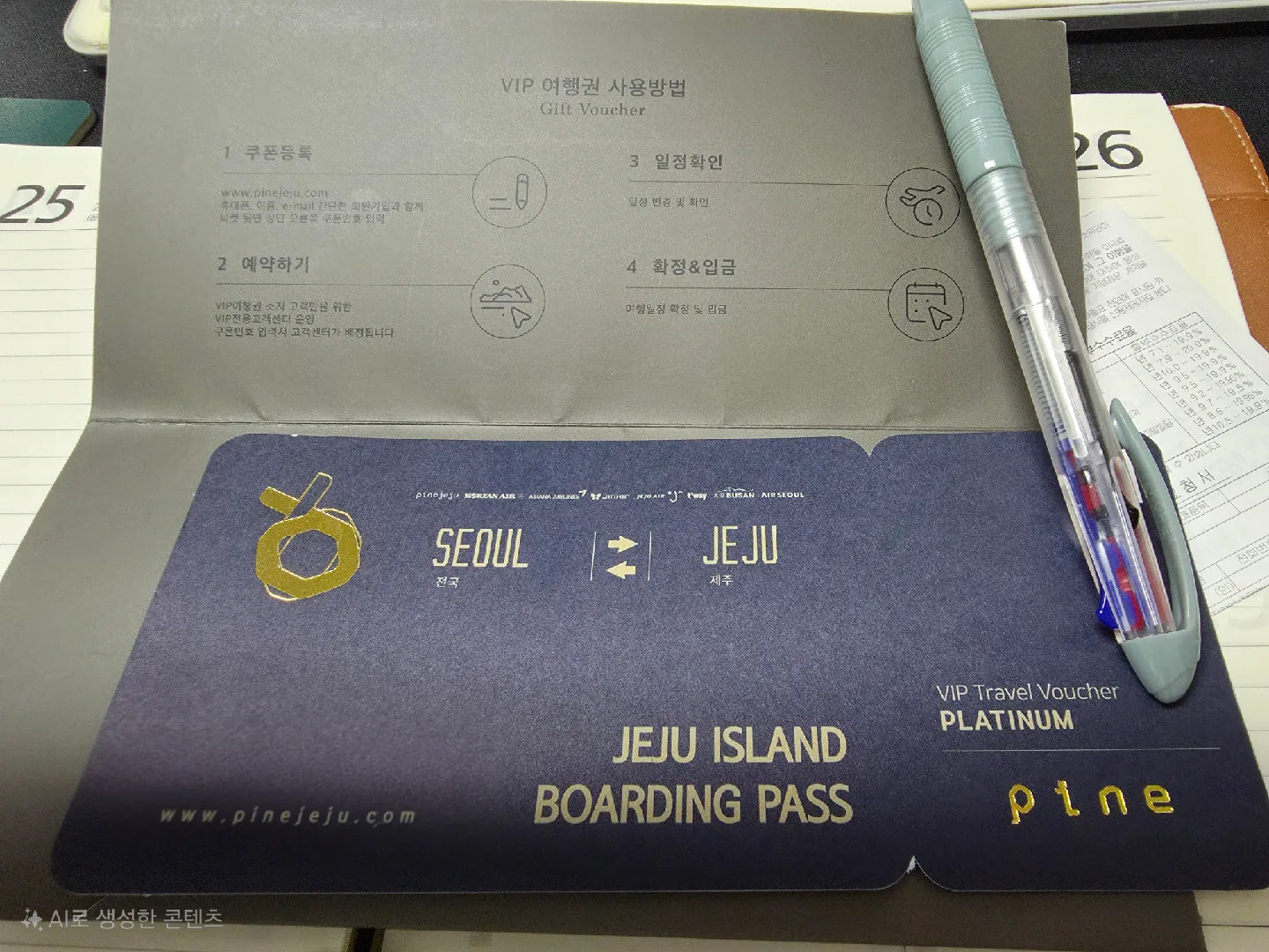 파인제주 2인 왕복 항공권+렌터카 이용권