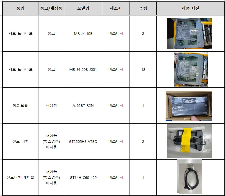 미쓰비시 PLC 모듈, 서보드라이브 중고, 새상품