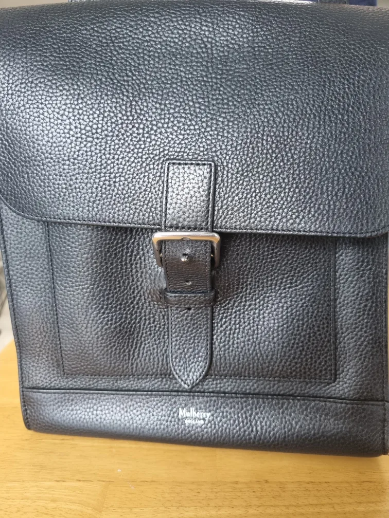 명품 멀버리 블랙 가죽 크로스백 정품 중고