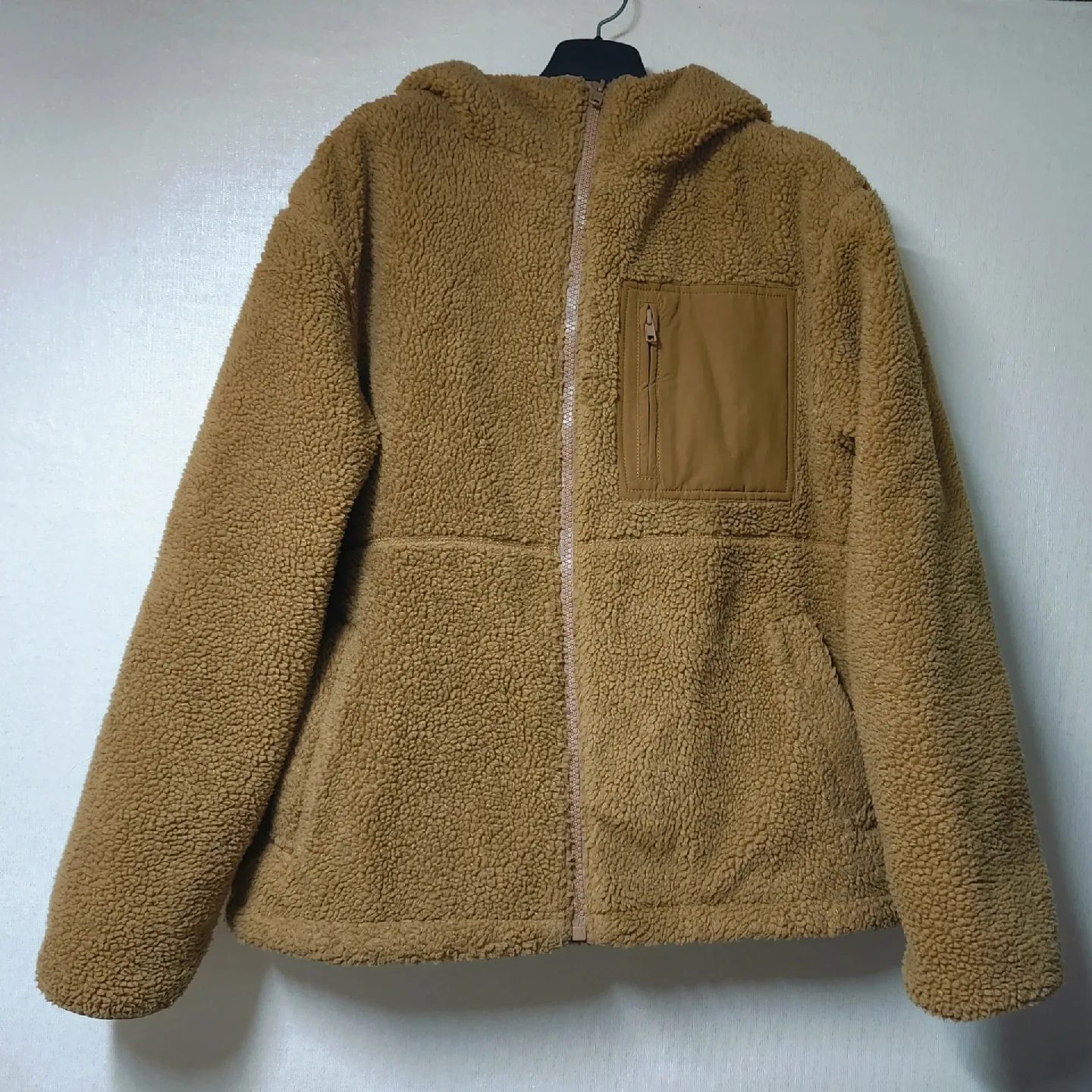 [ 남여공용 / 새상품 ] 브라운 뽀글이 후드집업 ( 택배 무료 )