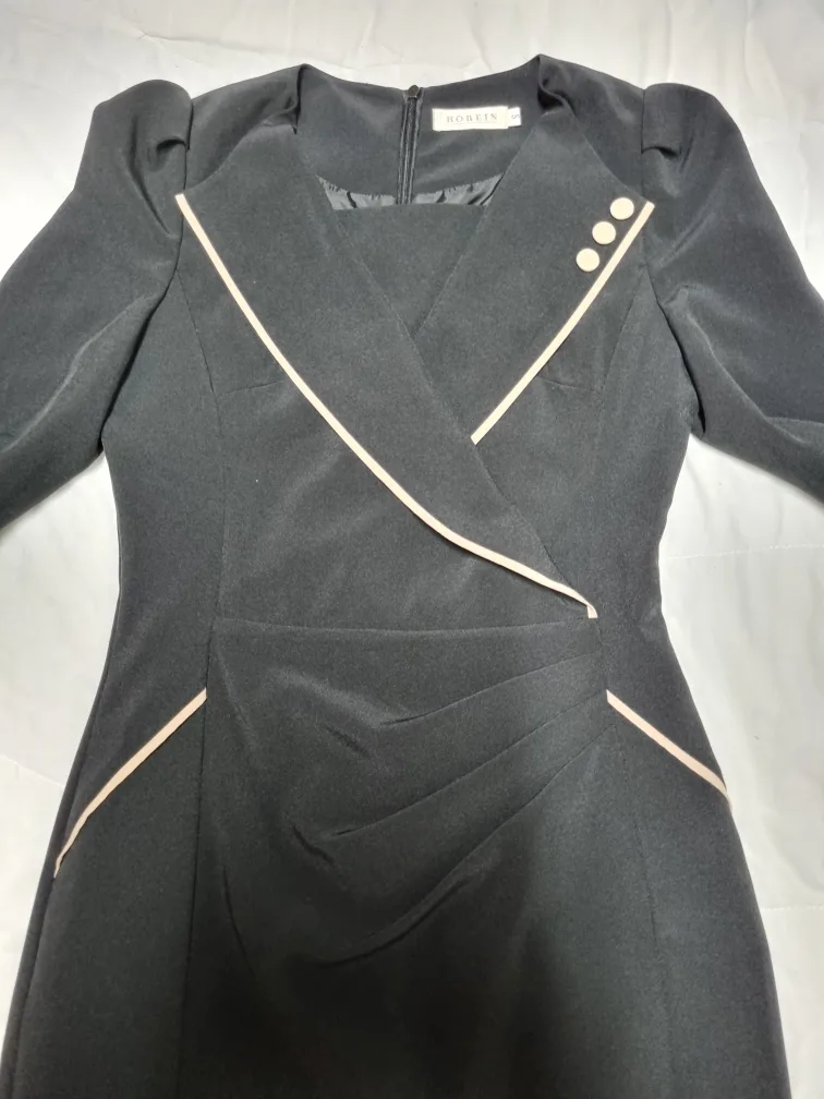 ROBEIN 블랙 가을 원피스 S