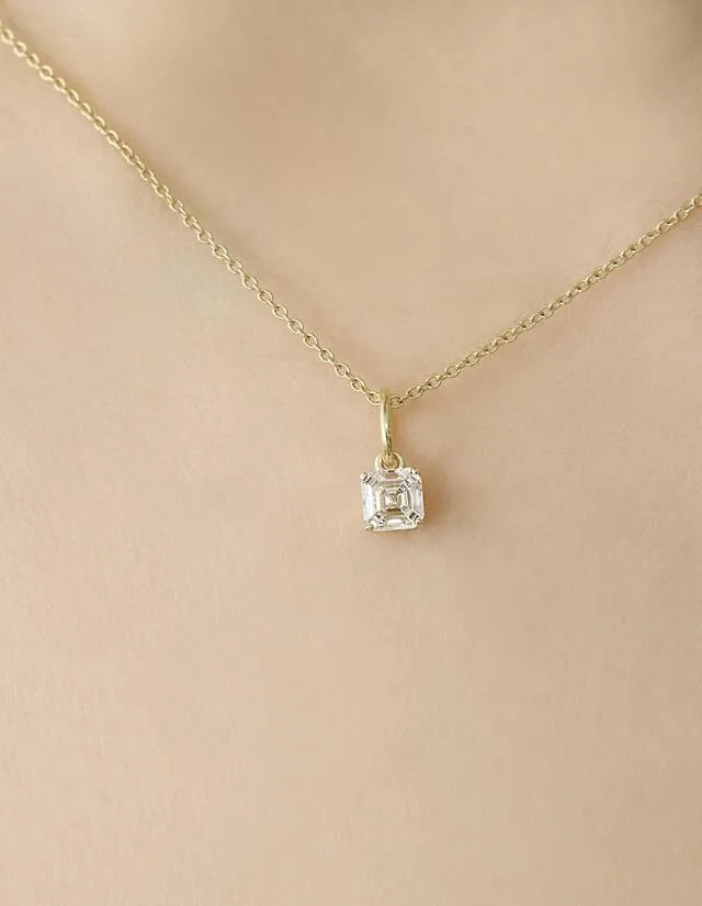 랩다이아몬드 14k 화이트골드 펜던트