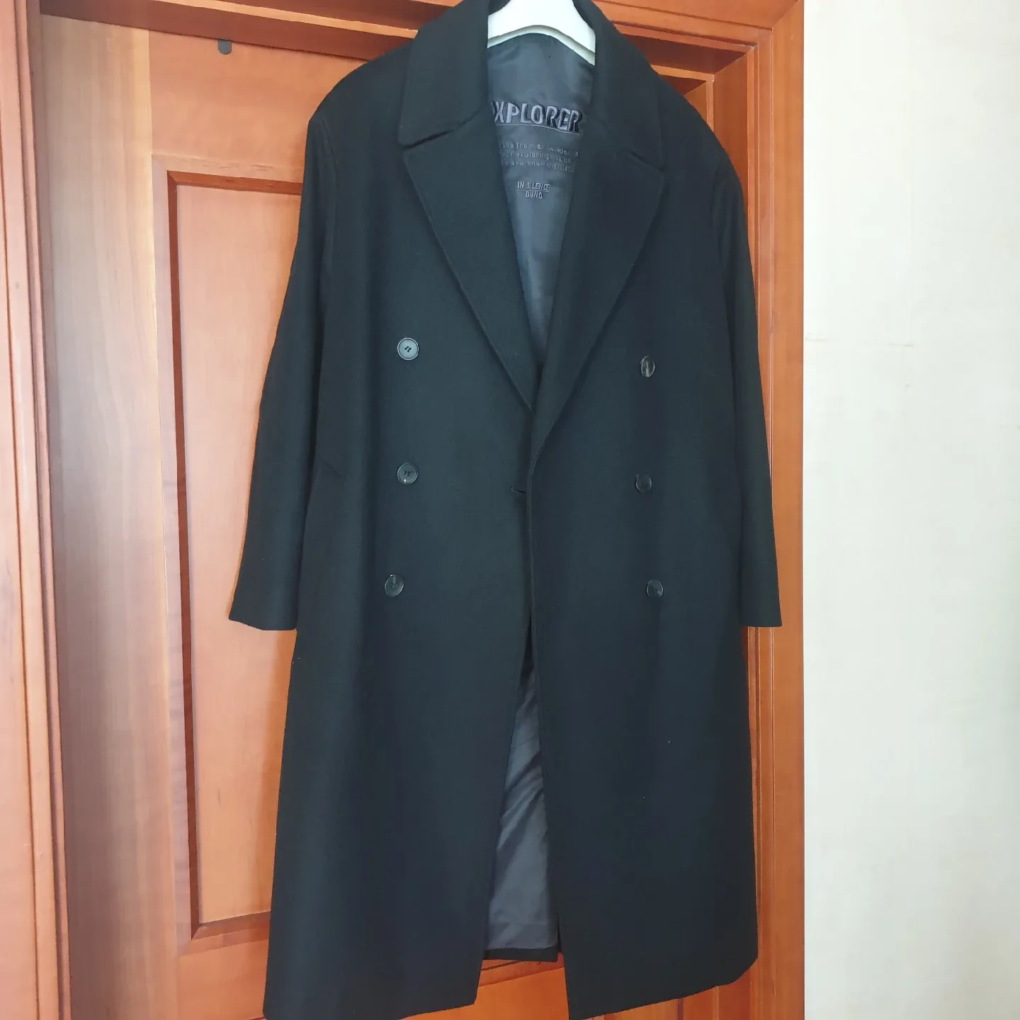 EXPLORER 울 캐시미어 혼방 블랙 코트
