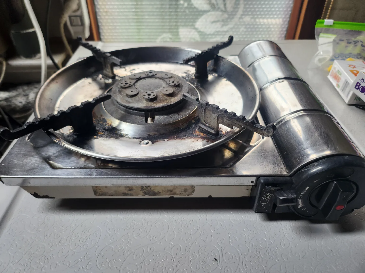 중고 부탄가스 휴대용 스토브