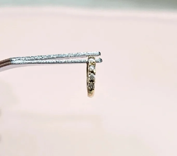 [GS반택무료]14k 큐빅 미니 원터치 링 귀걸이 1개