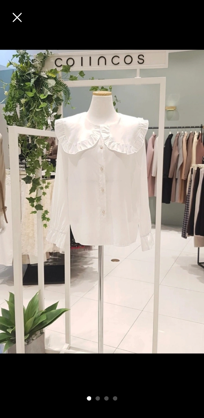 코인코즈 빅 카라 진주단추 블라우스 (새옷) | 여성의류 | 당근 중고거래