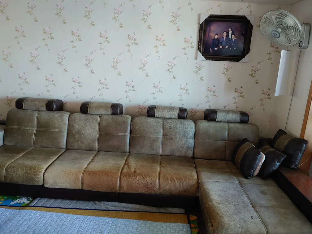 물소가죽 4인용 소파 중고 70만원