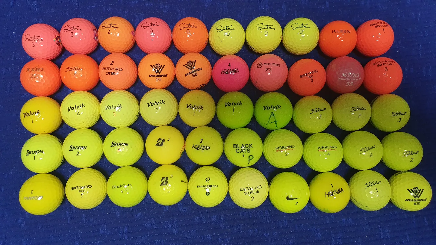 골프공 (중고) 칼라공 50개. 3