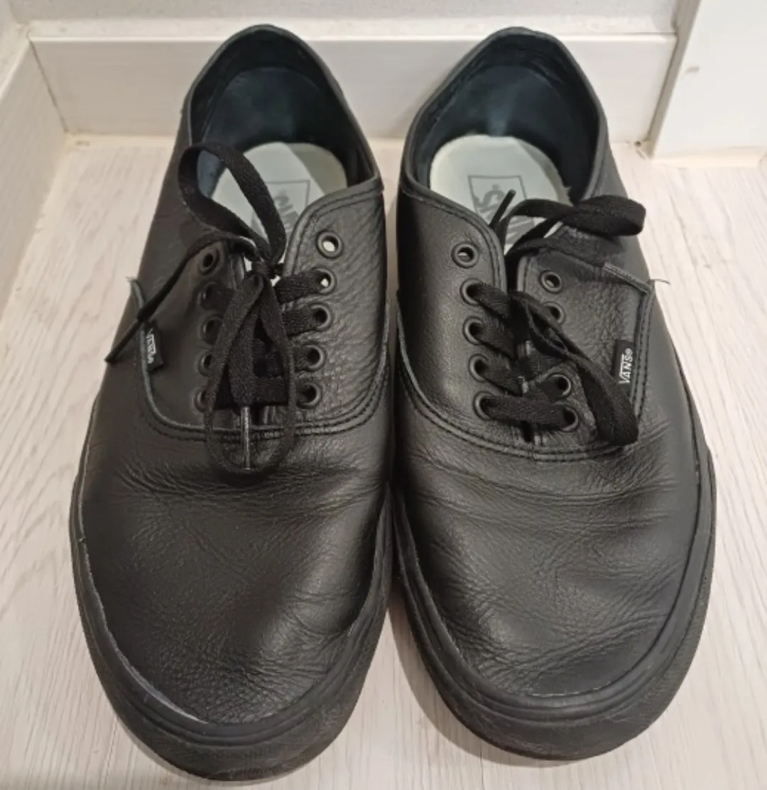 반스 어센틱 레더 블랙