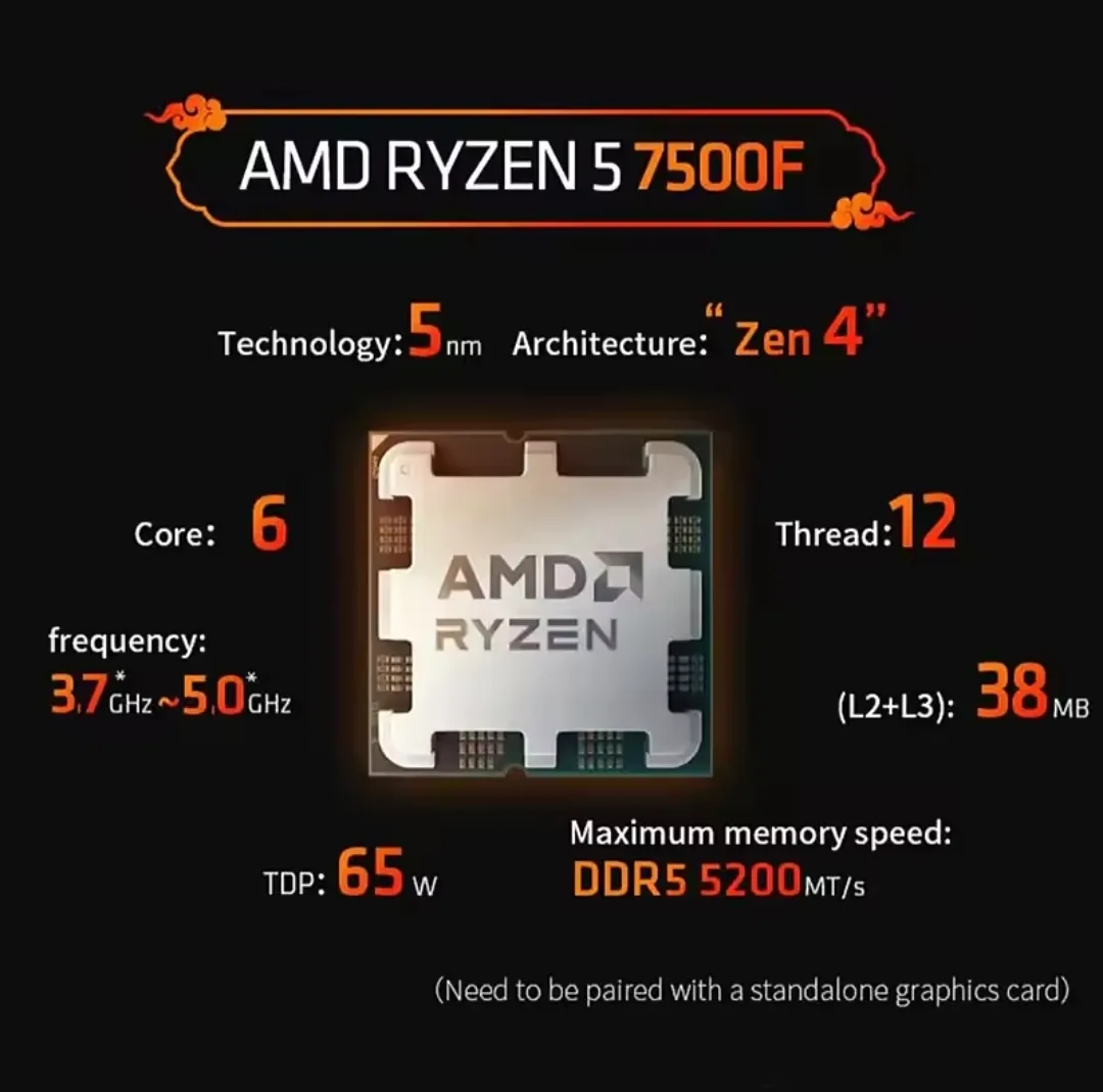AMD Ryzen 7500F CPU 팝니다(중고)