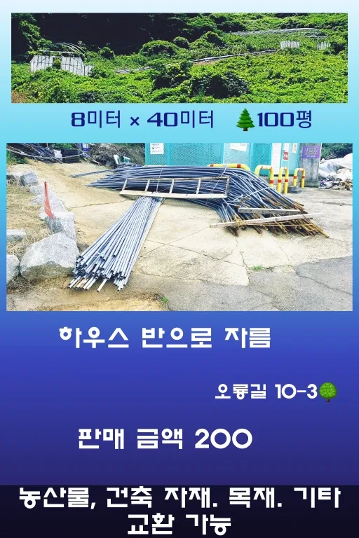 하우스 아시바 파이프 100평🌳 8미터 × 40미터🌲