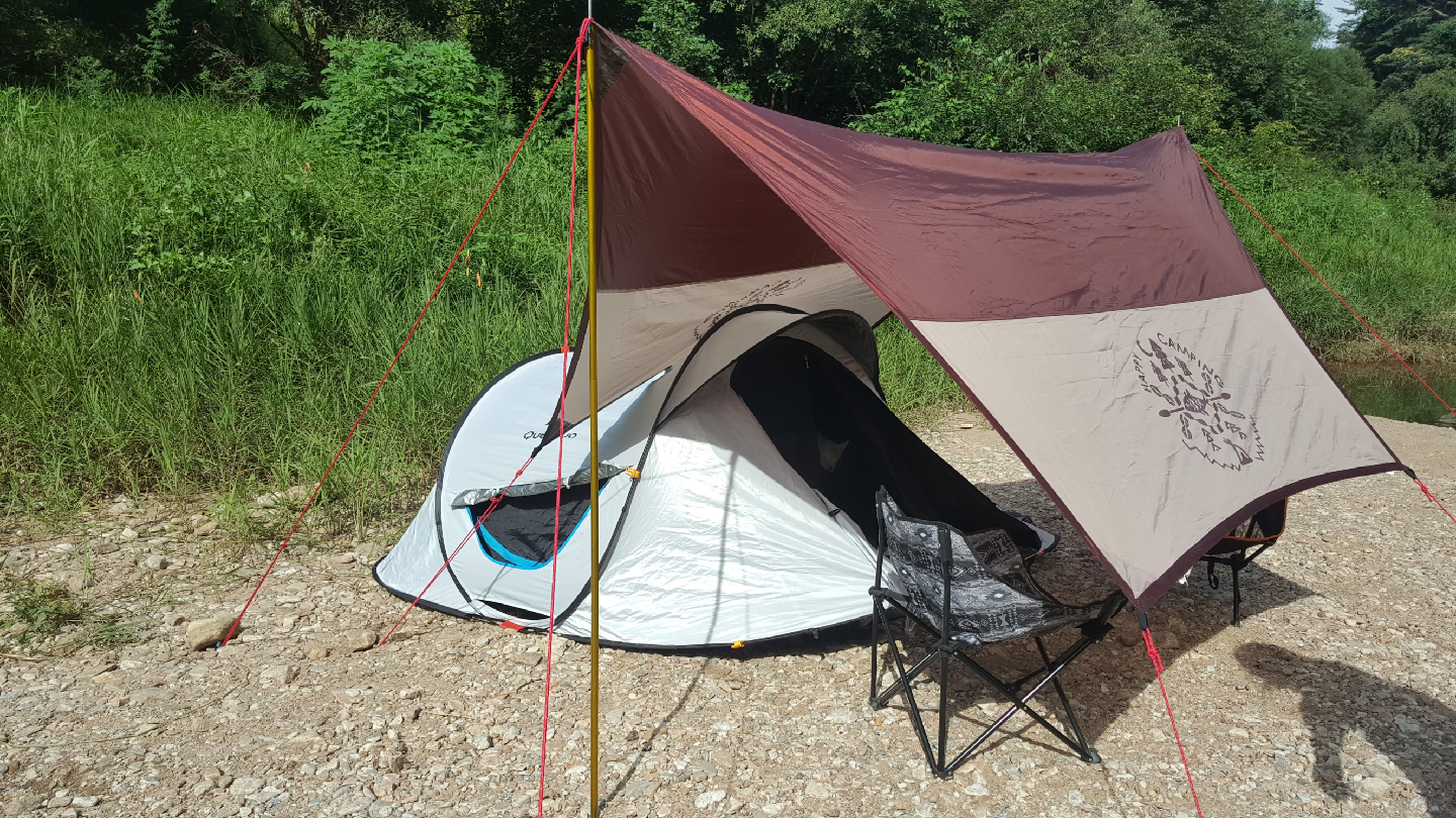 데카트론 퀘차 2초 팝업텐트 3인. UPF50+ 암막. FRESH&BLACK 텐트