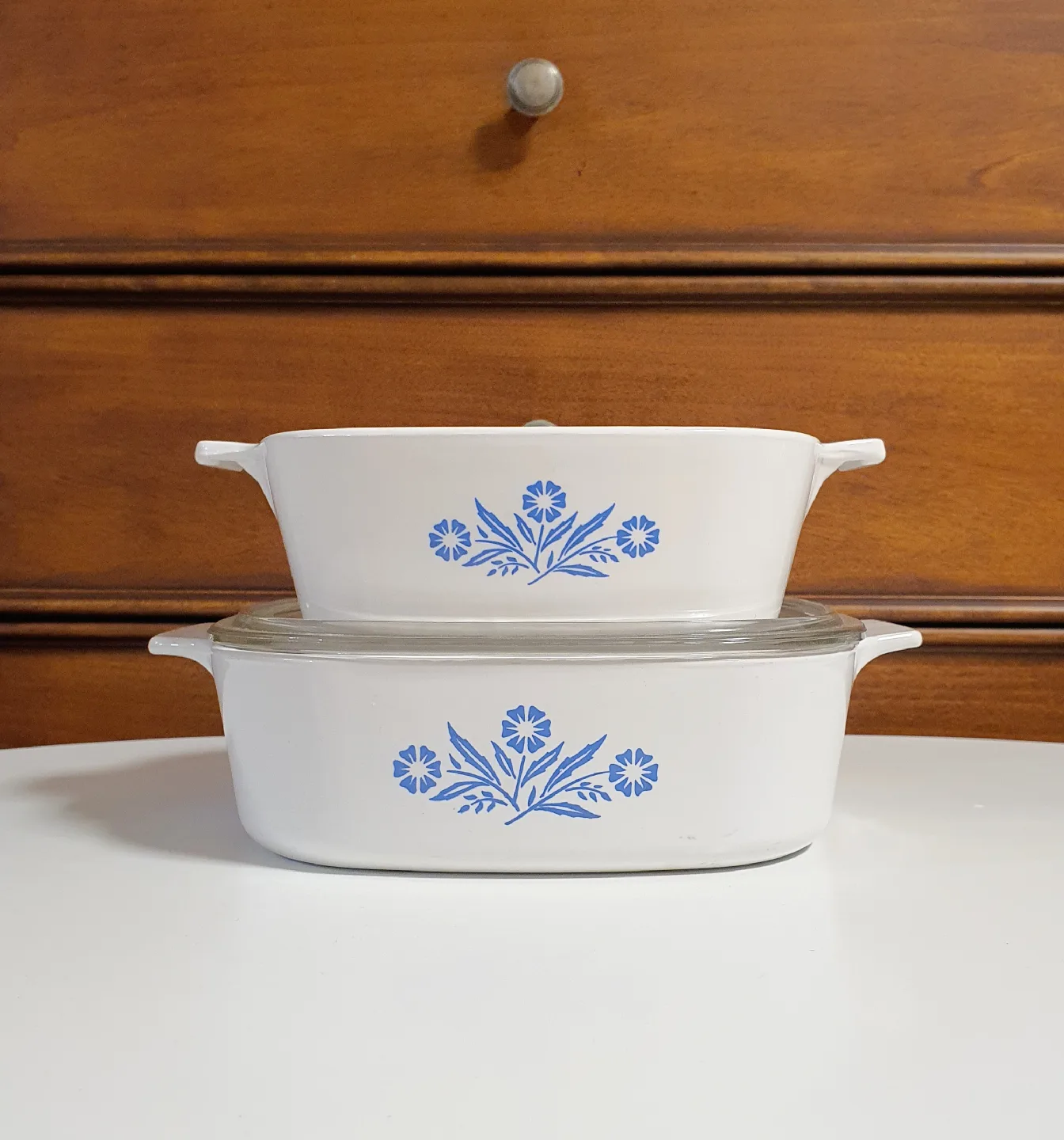 블루 콘플라워 코닝웨어 사각냄비 오븐웨어 캐서롤