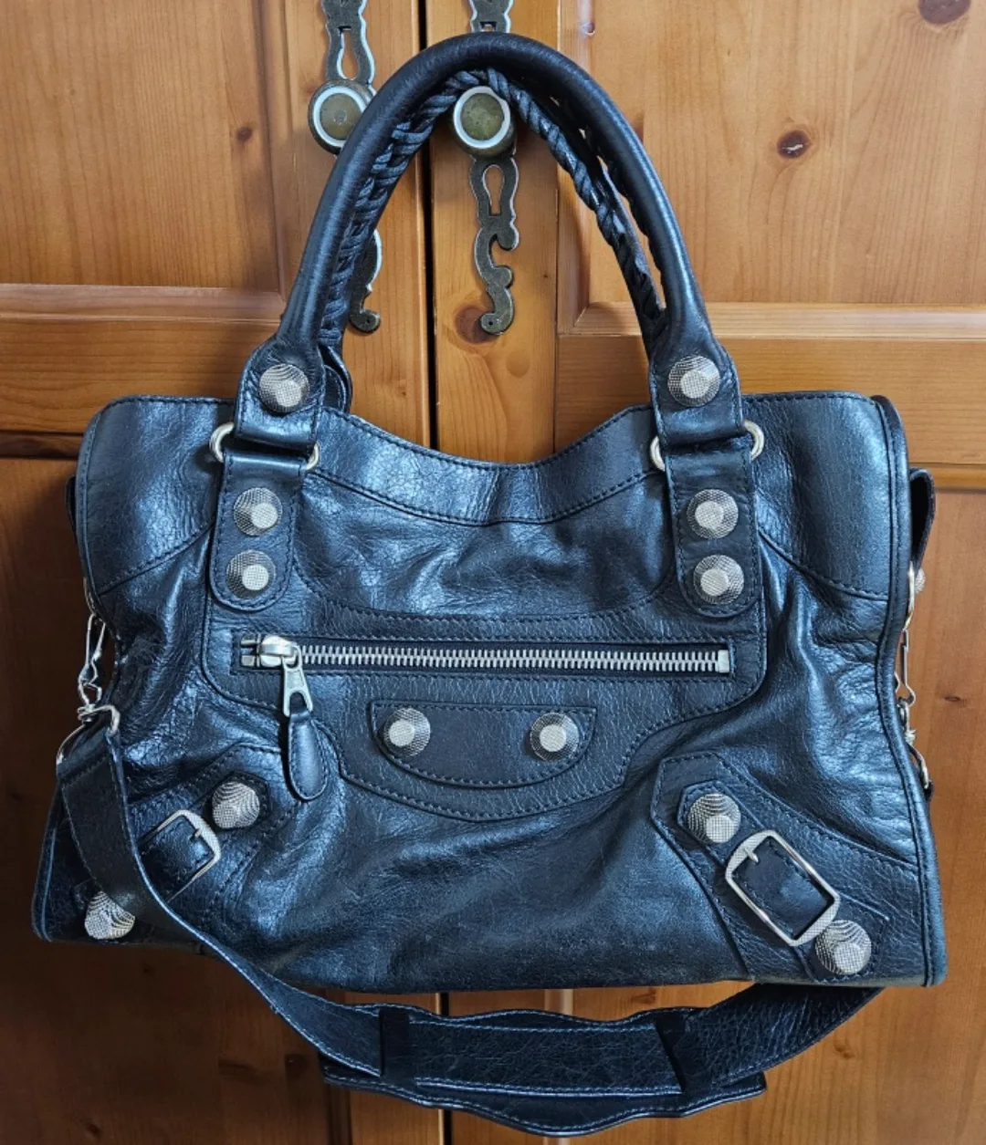 발렌시아가 자이언트 모터 시티백 블랙(정품,중고)